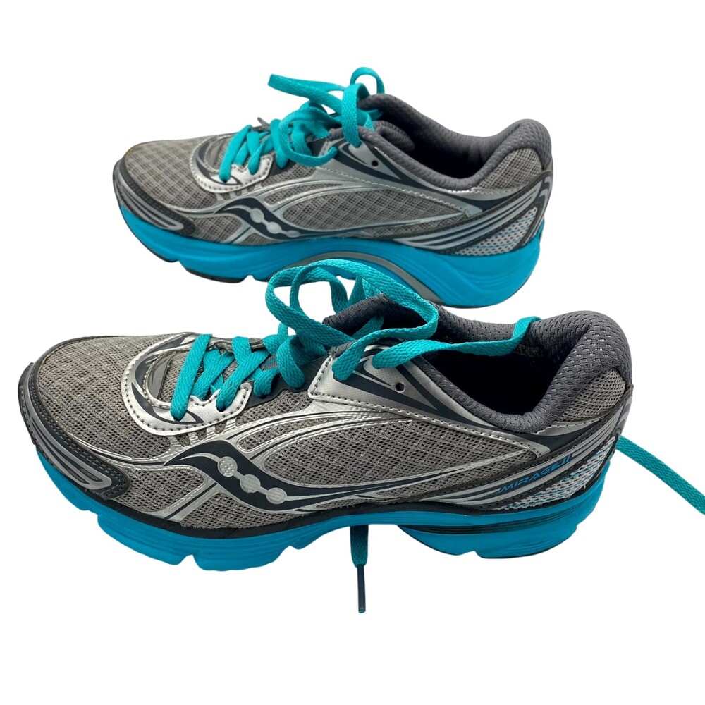 Saucony Progrid Mirage 2 10151-2 Women's US 6.5 Sneakers Gray Aqua Running Shoes